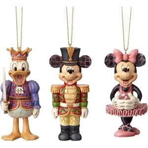 Jim Shore Enesco Mickey Minnie & Donald Duck Nutcracker Ornament Set of 3 NWT